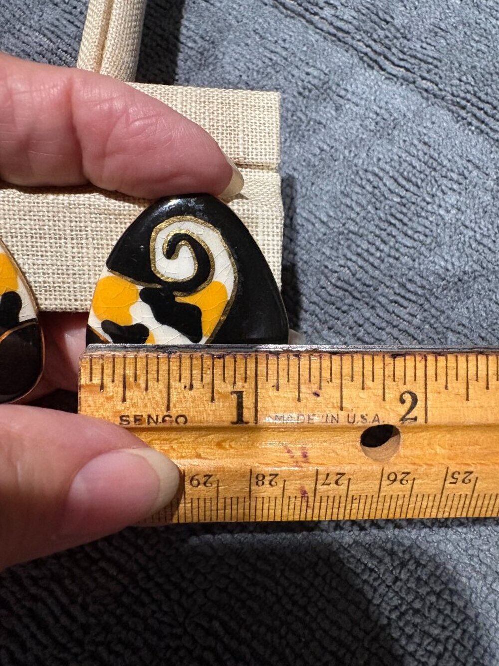 Vintage Handcrafted Ceramic Calico Cat Earrings Two Pairs for Pierced Ears - Picture 8 of 11